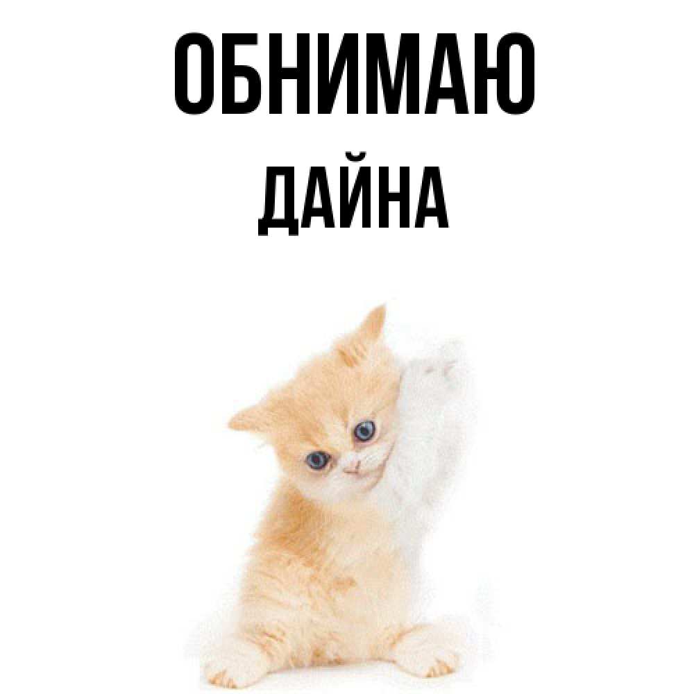 Открытка  с именем. Дайна, Обнимаю  
