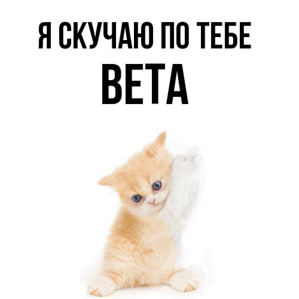 Открытка  с именем. вета, Я скучаю по тебе  