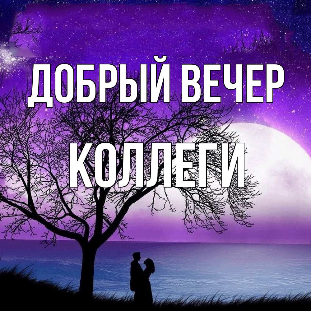 Открытка  с именем. коллеги, Добрый вечер  
