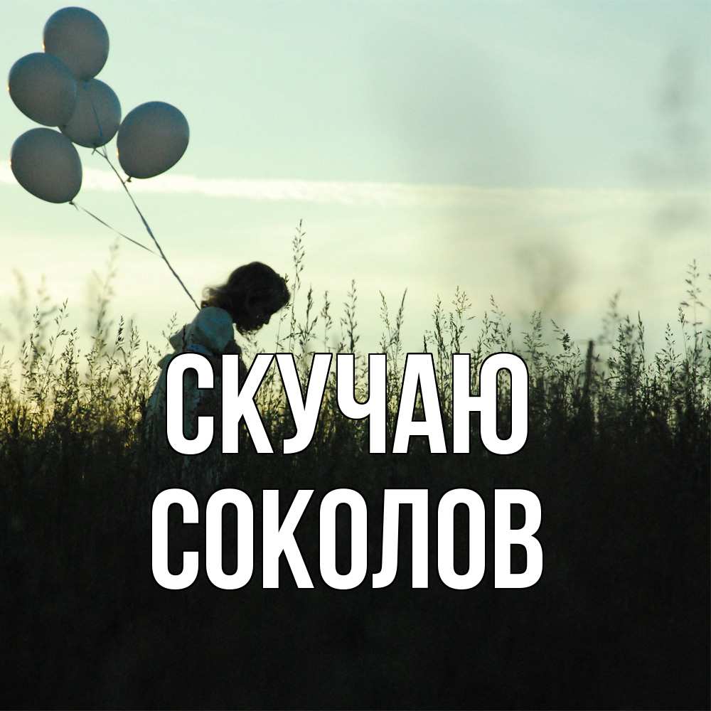 Открытка  с именем. Соколов, Скучаю  