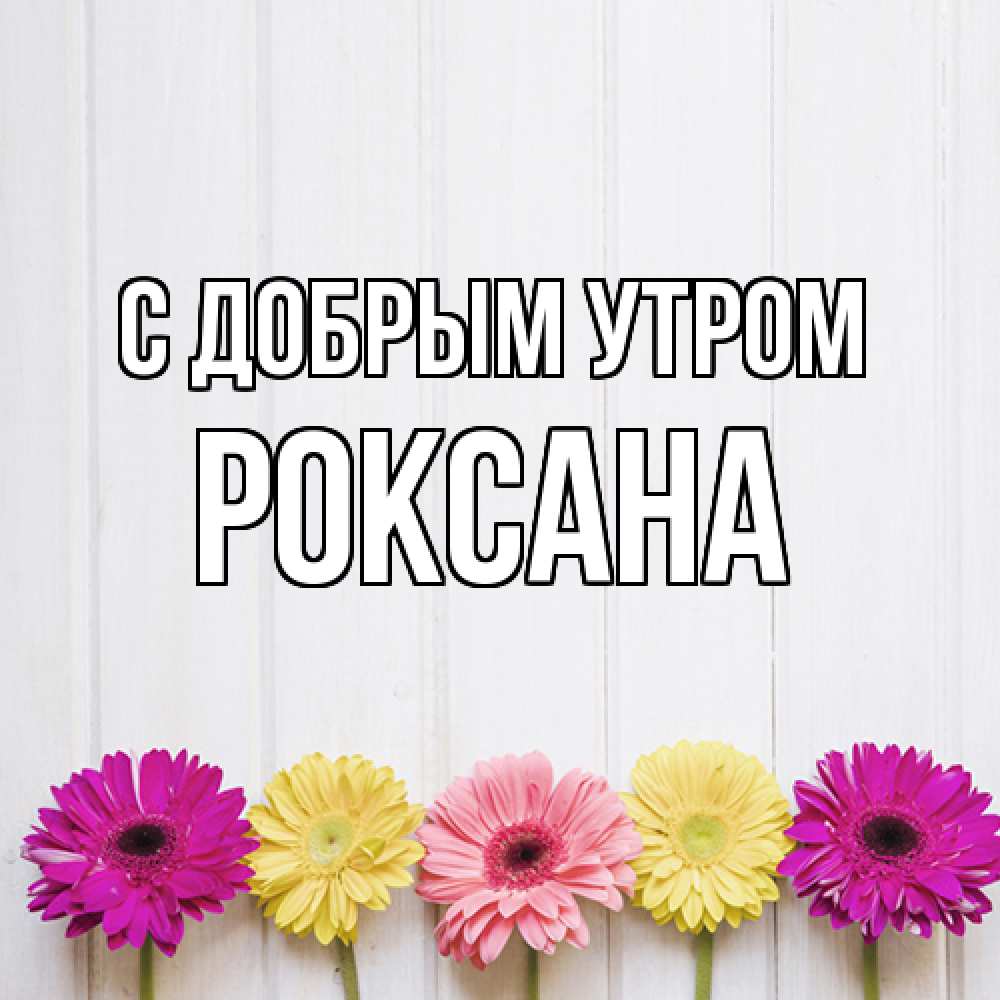 Открытка  с именем. Роксана, С добрым утром  