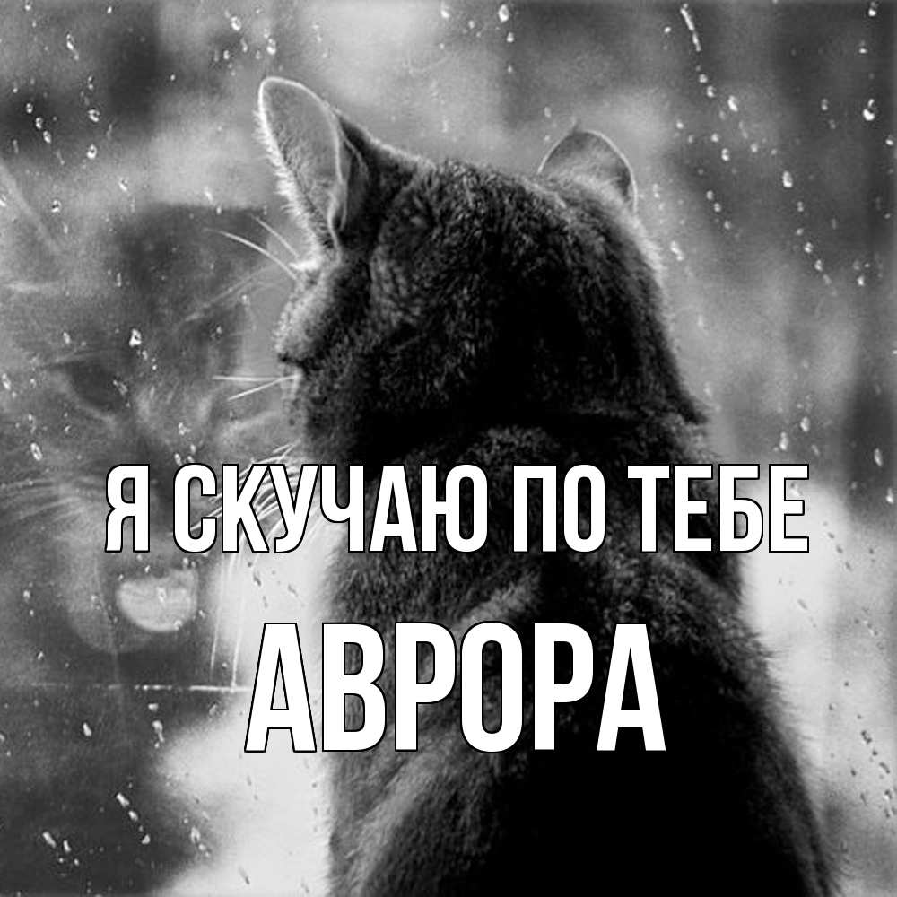 Открытка  с именем. Аврора, Я скучаю по тебе  