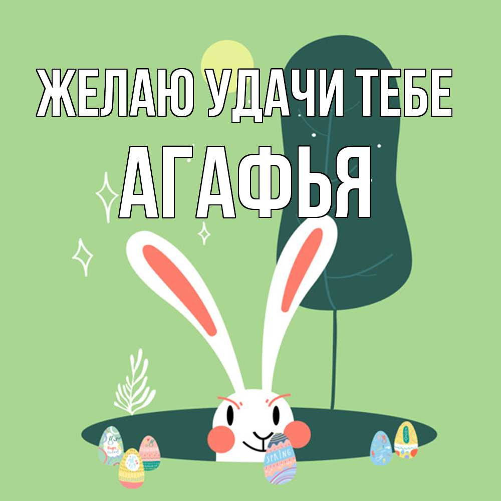 Открытка  с именем. Агафья, Желаю удачи тебе  