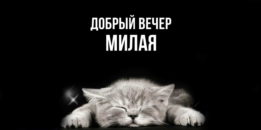 Открытка  с именем. Милая, Добрый вечер  