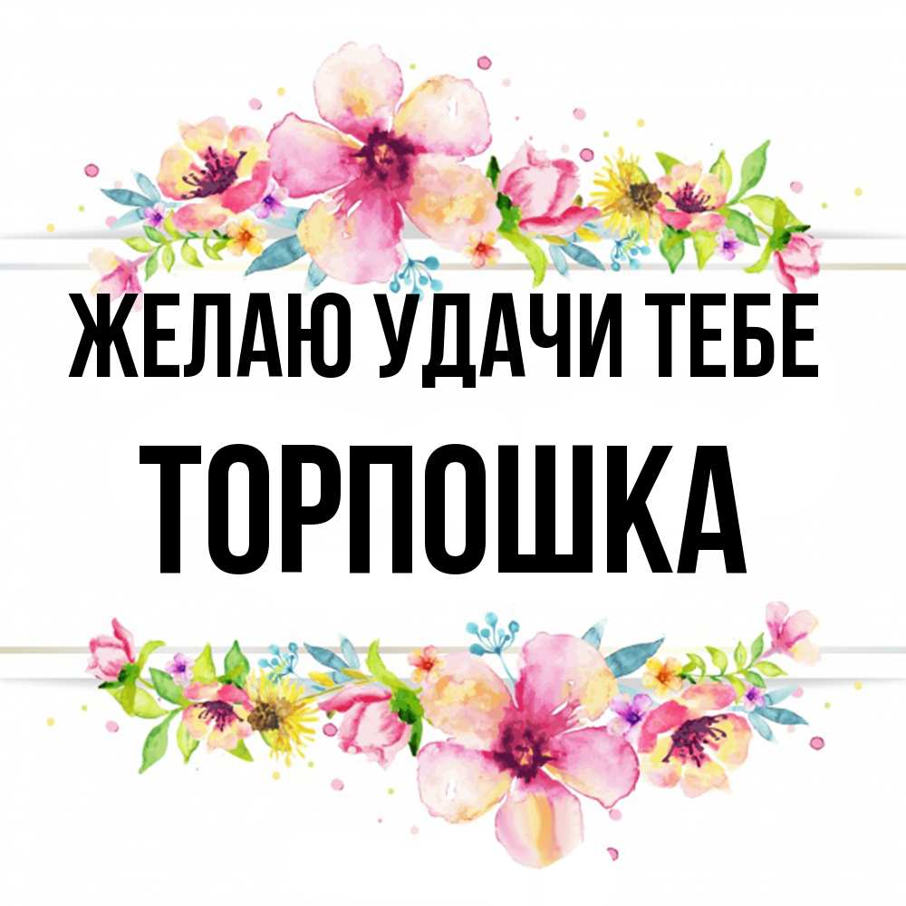 Открытка  с именем. торпошка, Желаю удачи тебе  