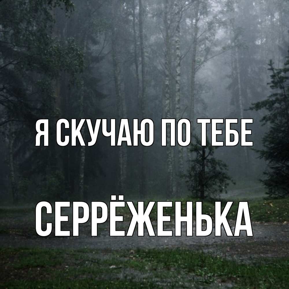 Открытка  с именем. Серрёженька, Я скучаю по тебе  