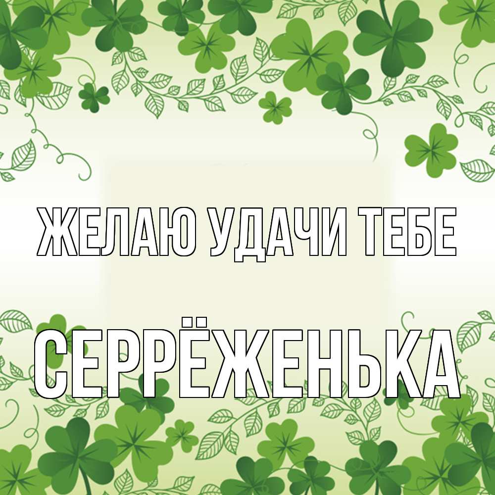Открытка  с именем. Серрёженька, Желаю удачи тебе  