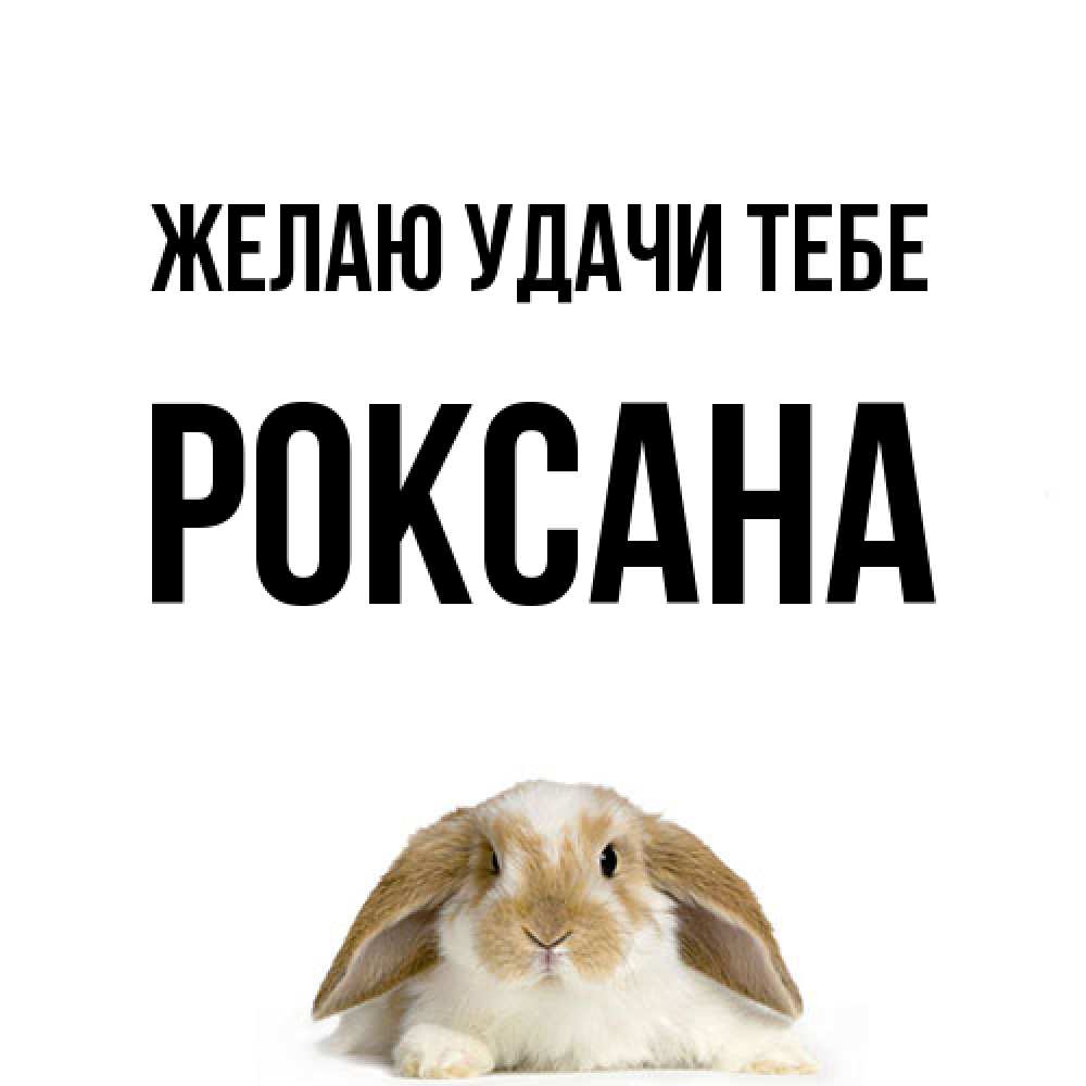 Открытка  с именем. Роксана, Желаю удачи тебе  