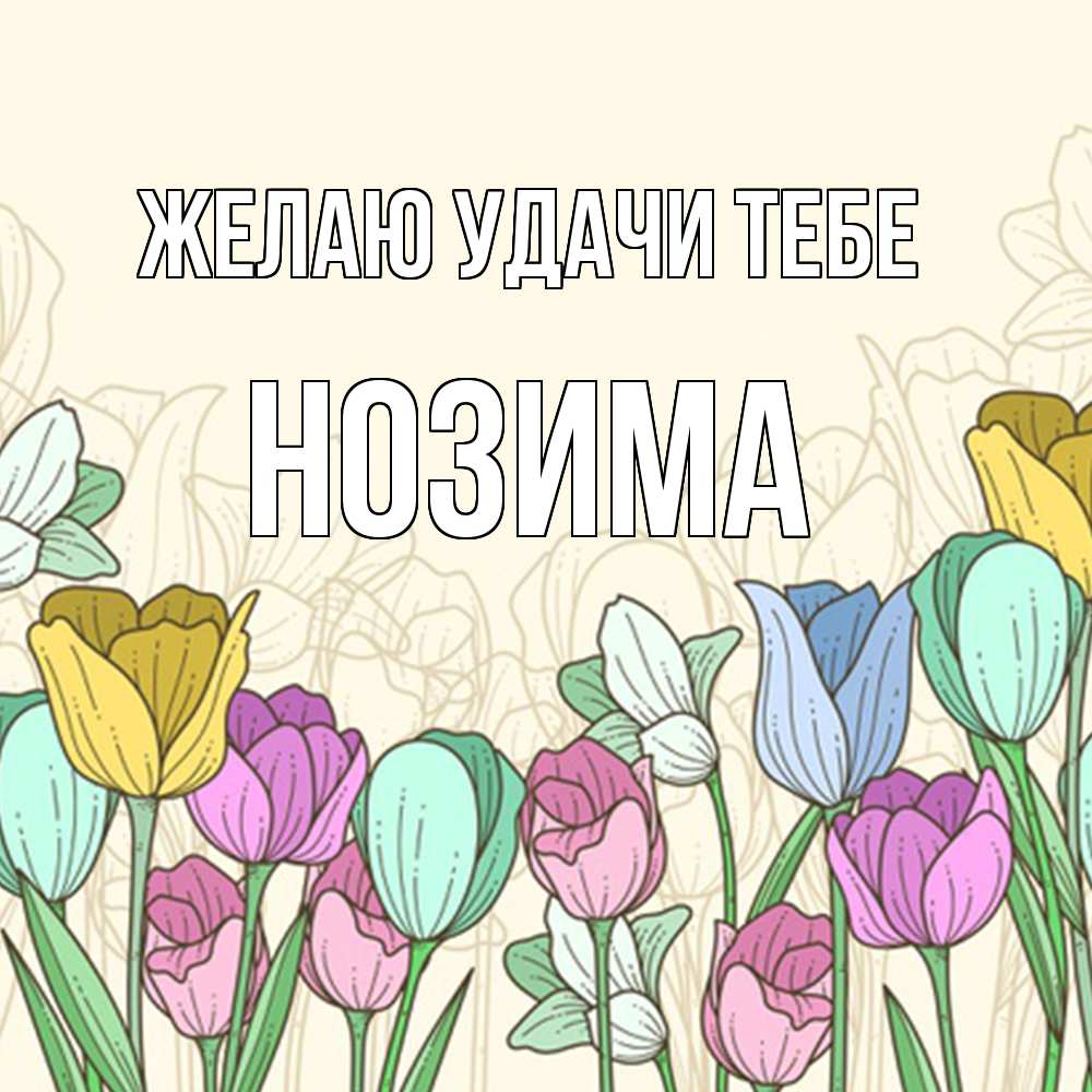 Открытка  с именем. НОЗИМА, Желаю удачи тебе  