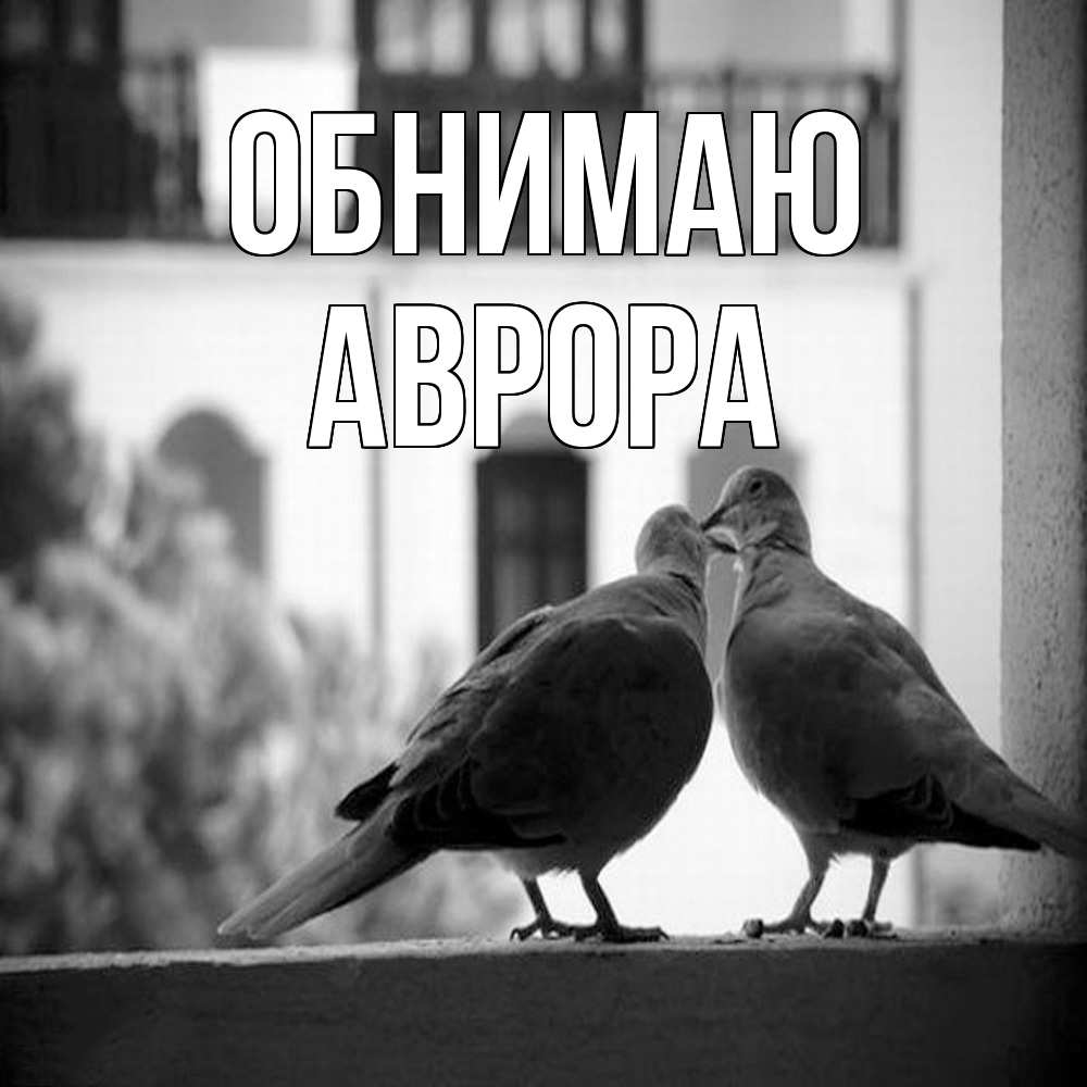 Открытка  с именем. Аврора, Обнимаю  