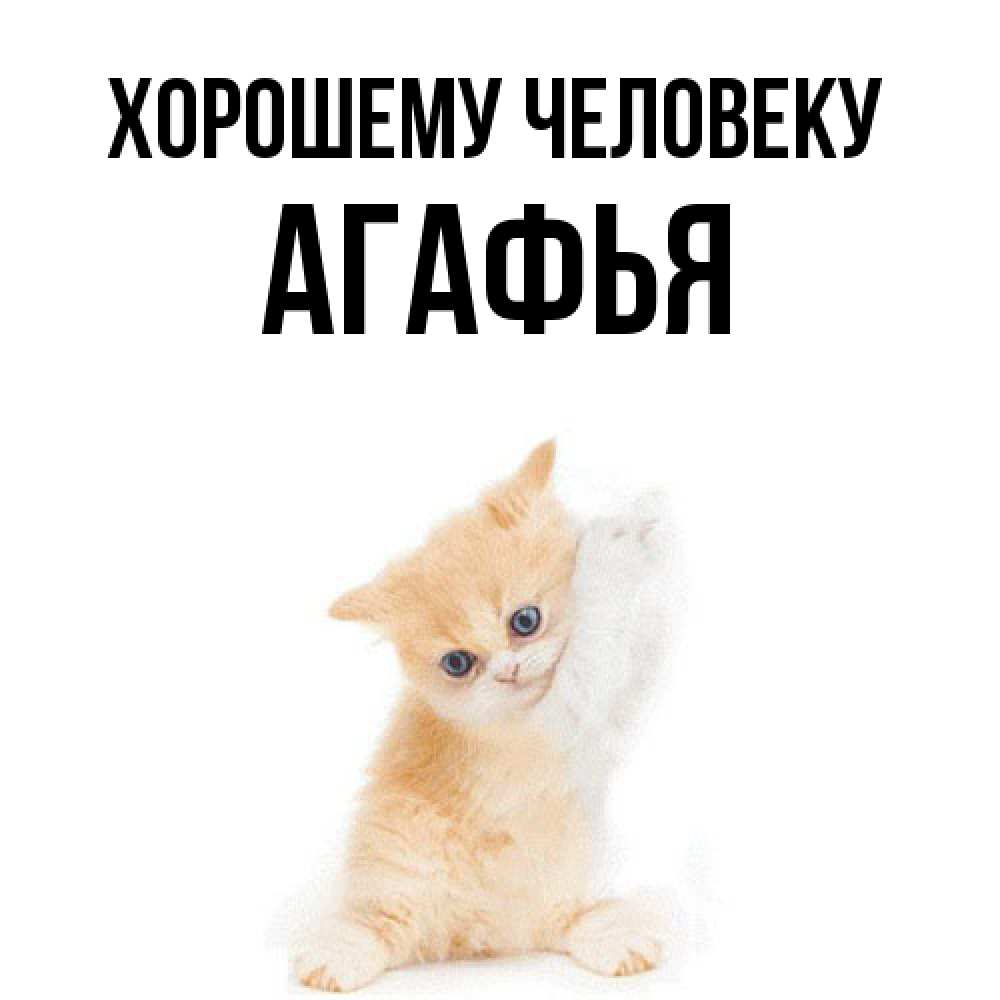 Открытка  с именем. Агафья, Хорошему человеку  