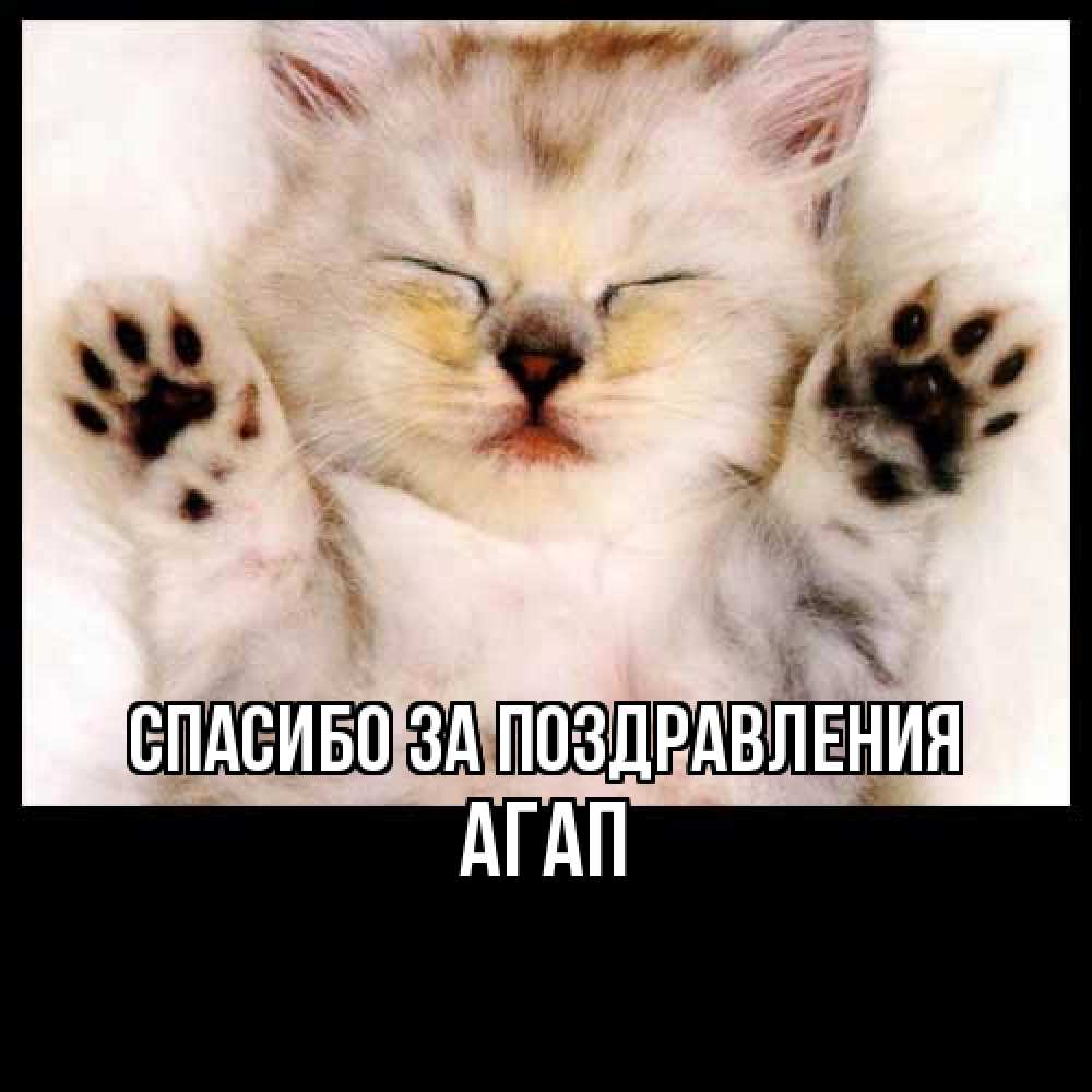 Открытка  с именем. Агап, Спасибо за поздравления  