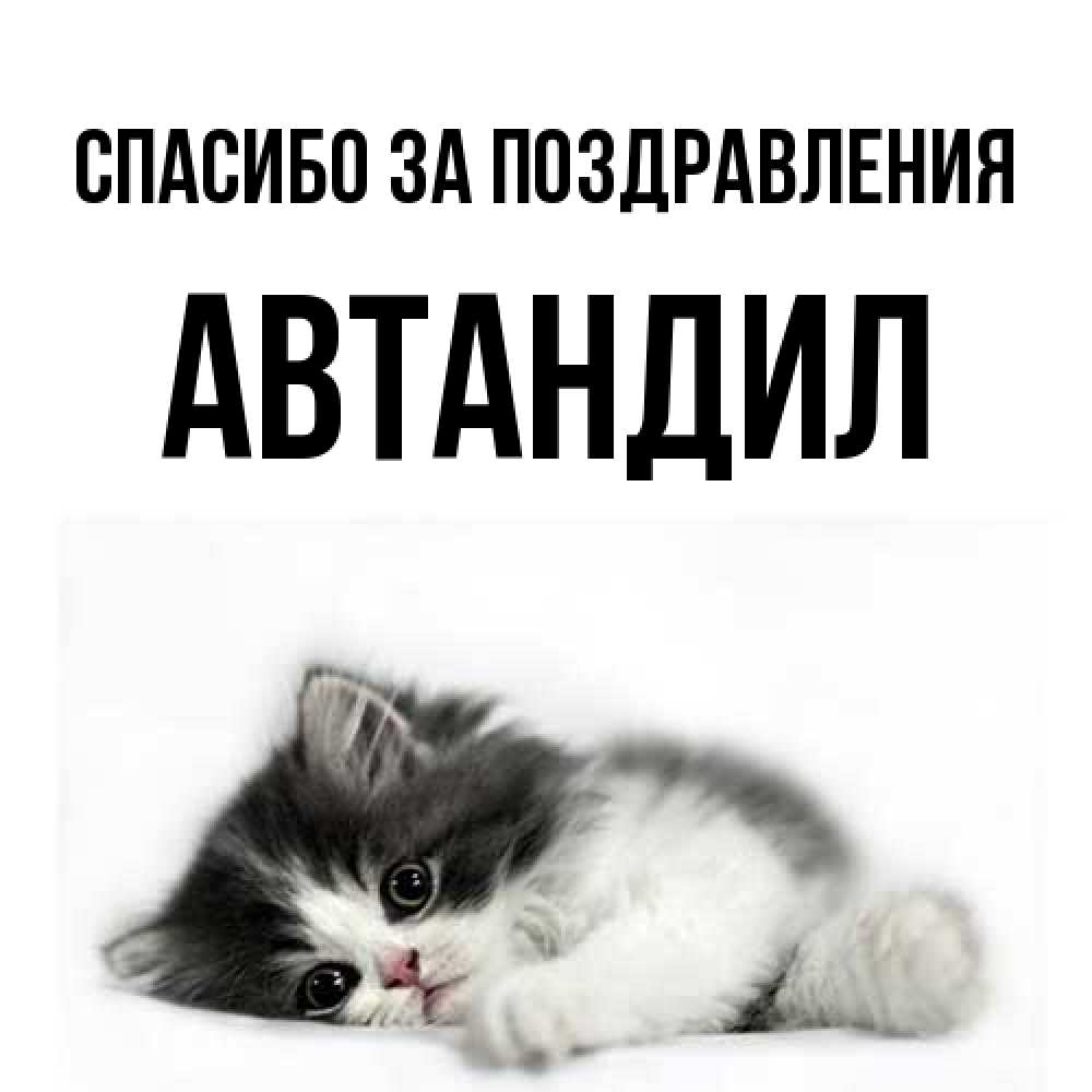Открытка  с именем. Автандил, Спасибо за поздравления  