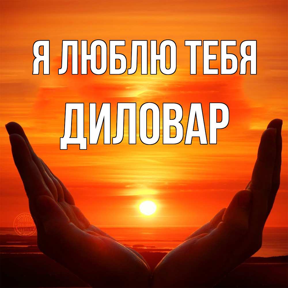 Открытка  с именем. Диловар, Я люблю тебя  