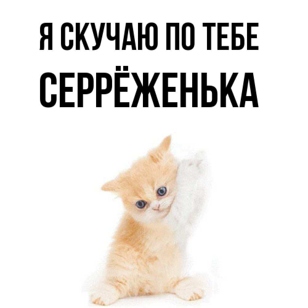 Открытка  с именем. Серрёженька, Я скучаю по тебе  