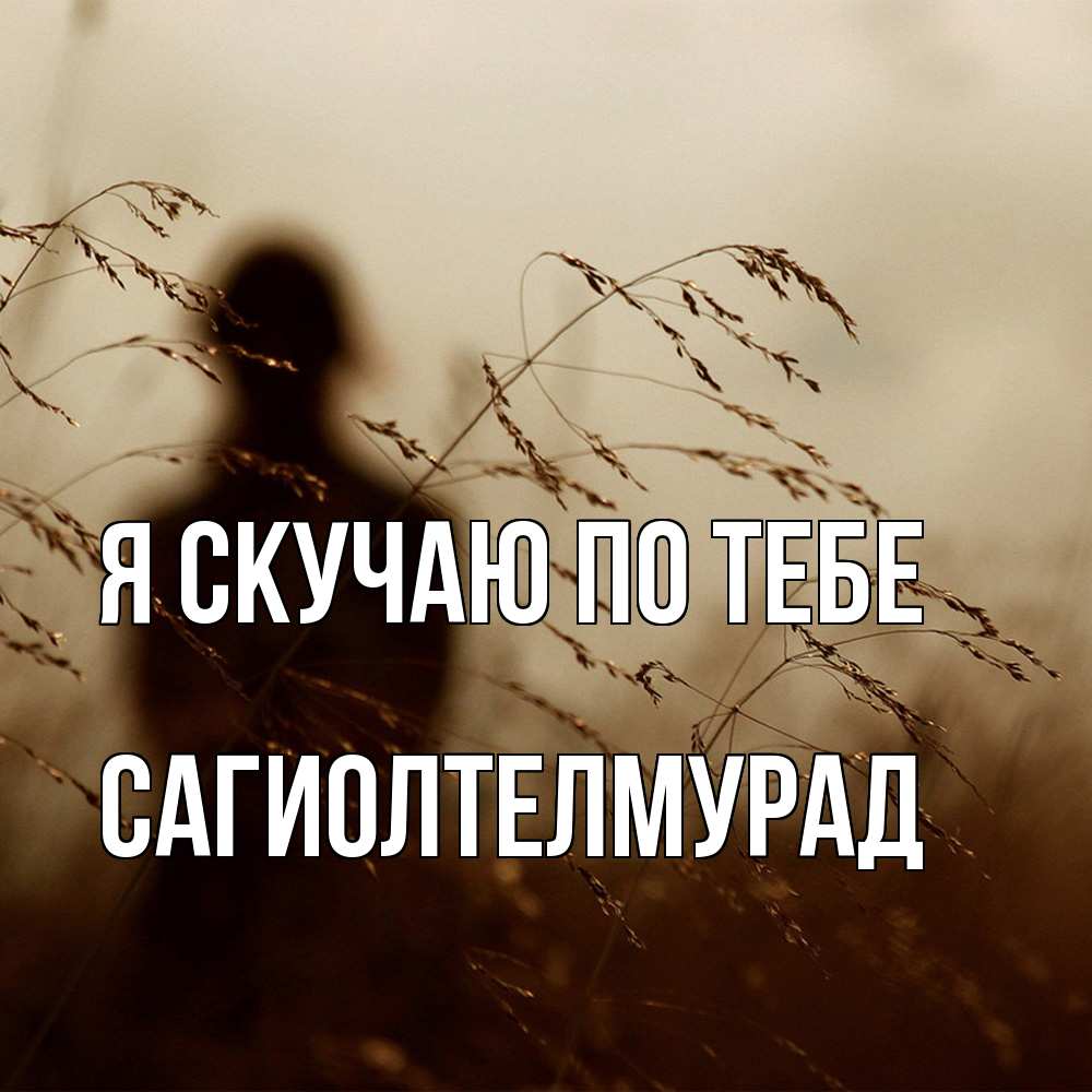 Открытка  с именем. САГИОЛТЕЛМУРАД, Я скучаю по тебе  
