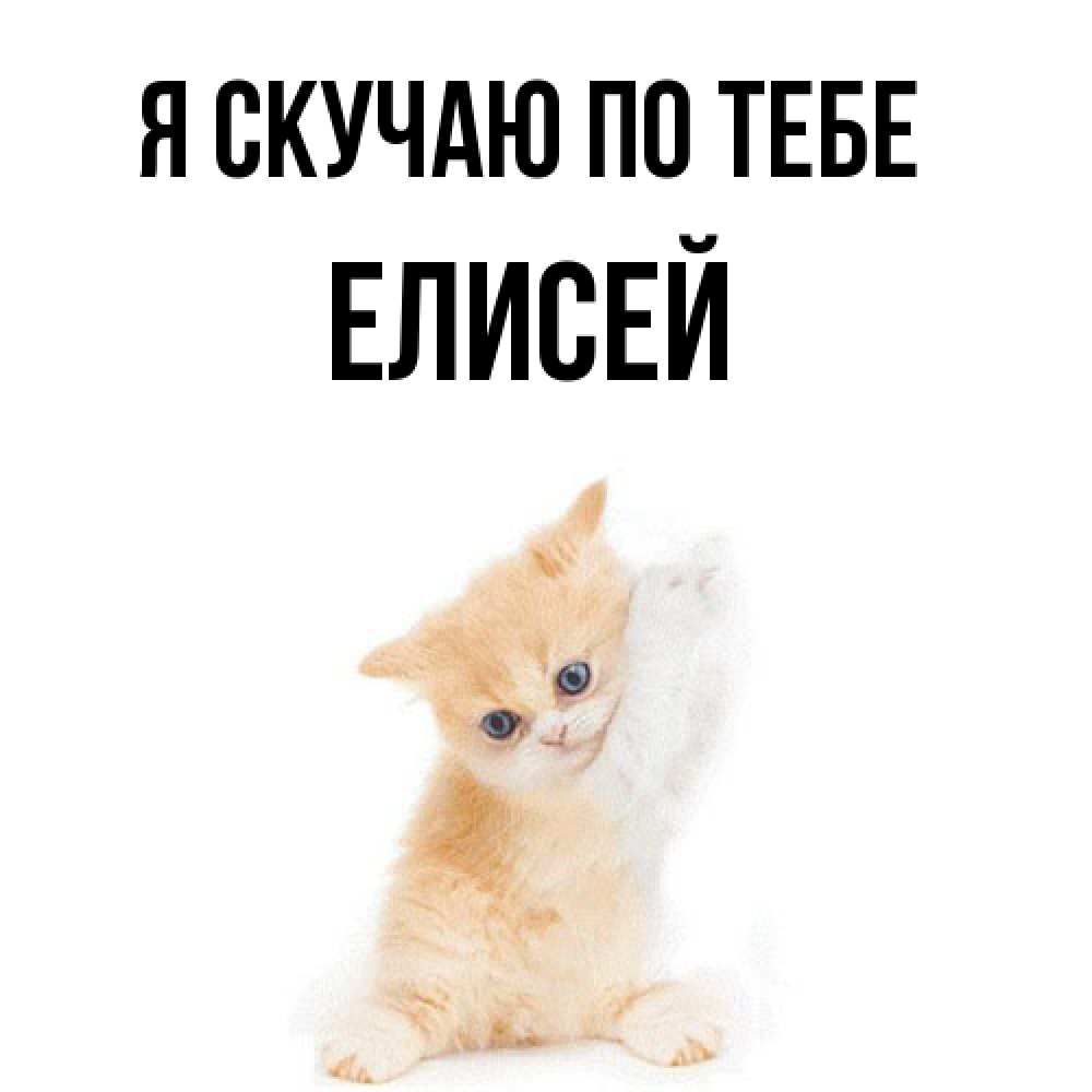 Открытка  с именем. Елисей, Я скучаю по тебе  