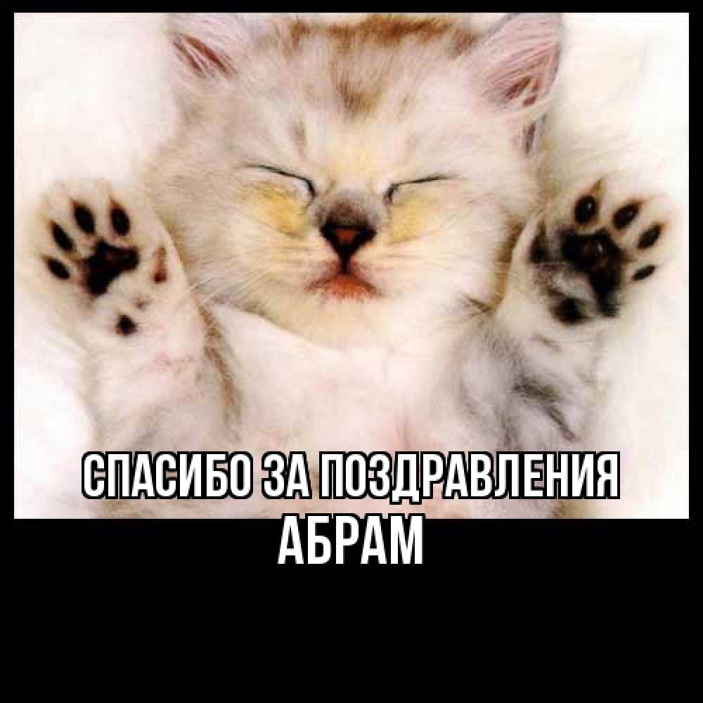 Открытка  с именем. Абрам, Спасибо за поздравления  