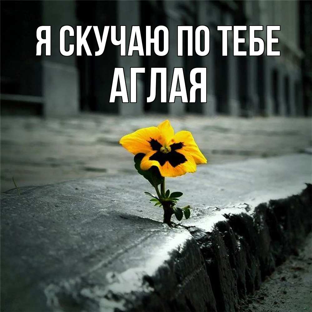 Открытка  с именем. Аглая, Я скучаю по тебе  