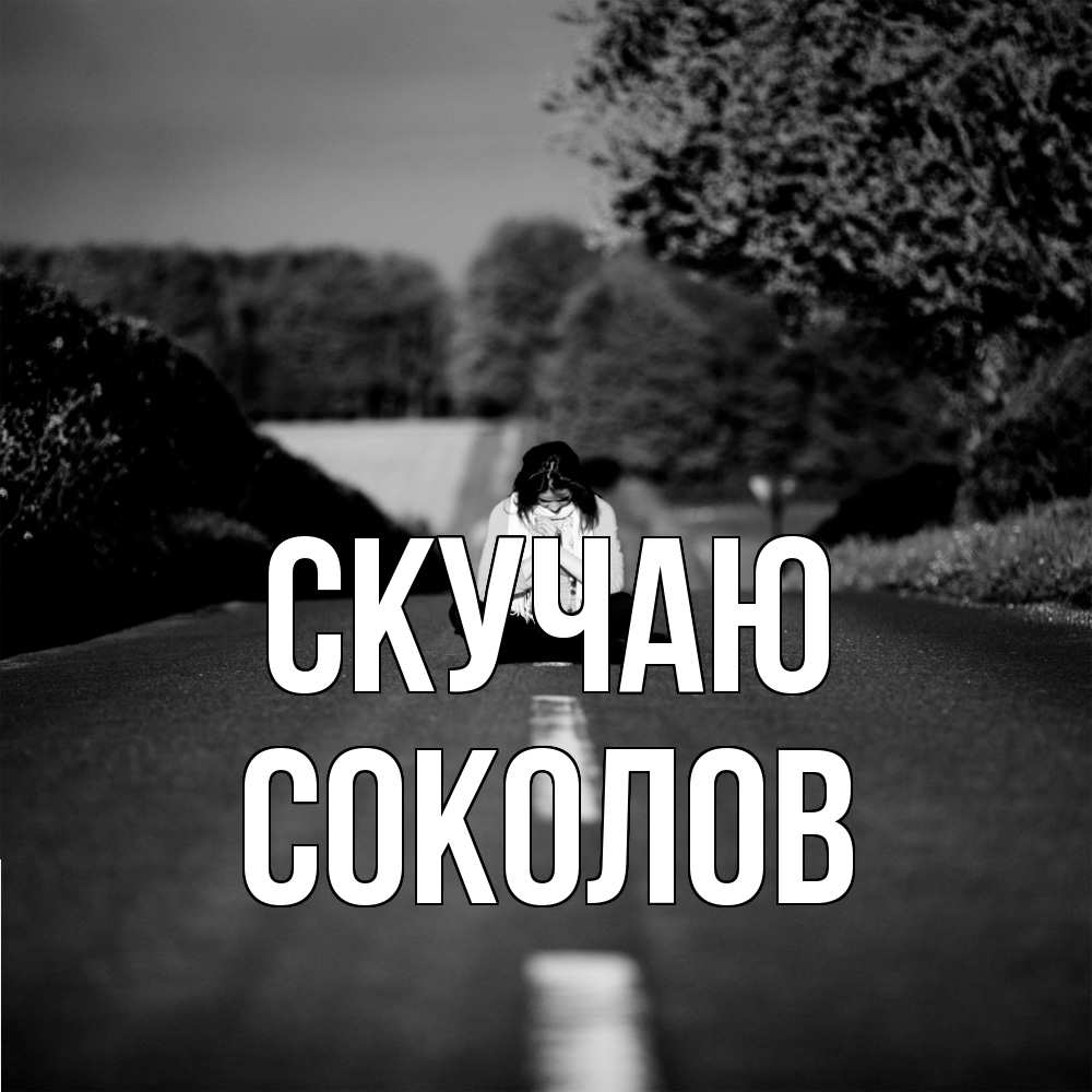 Открытка  с именем. Соколов, Скучаю  