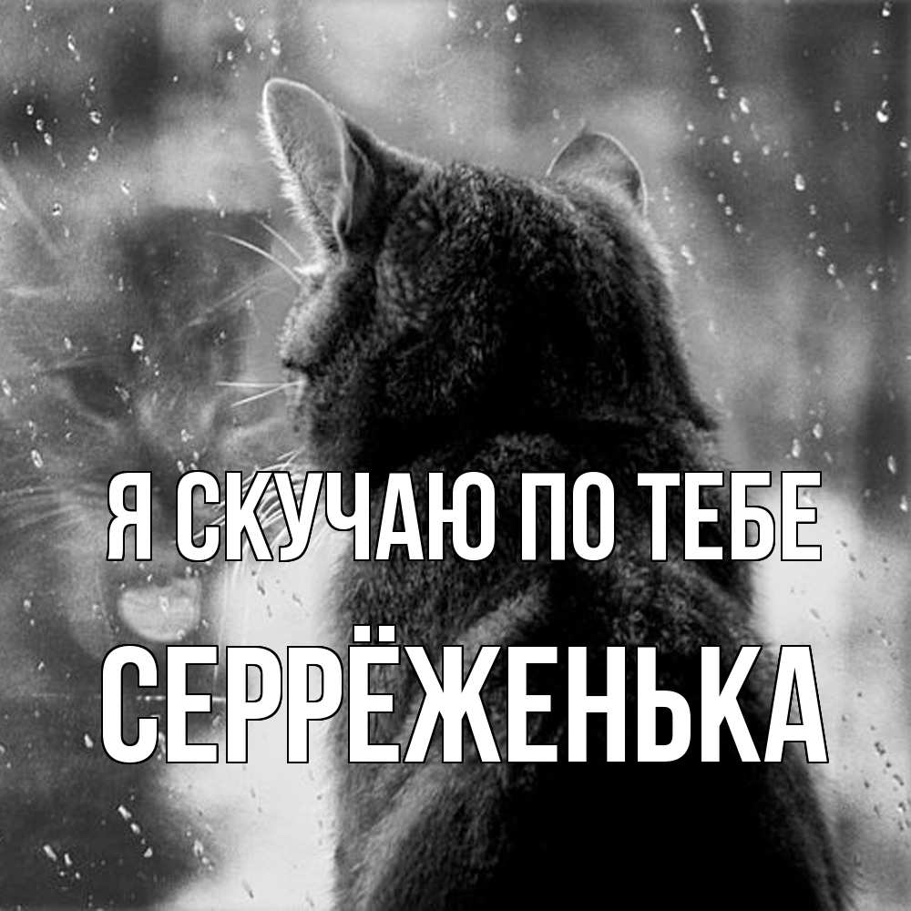 Открытка  с именем. Серрёженька, Я скучаю по тебе  