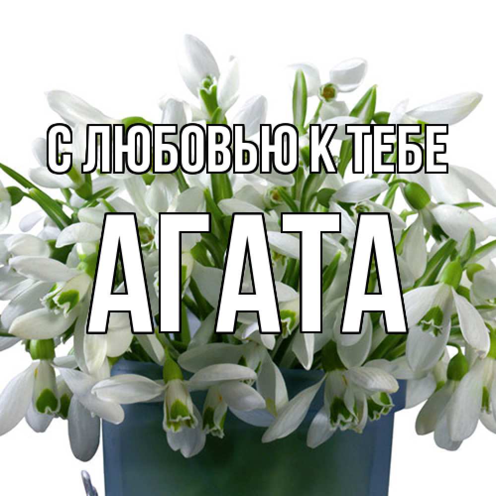Открытка  с именем. Агата, С любовью к тебе  