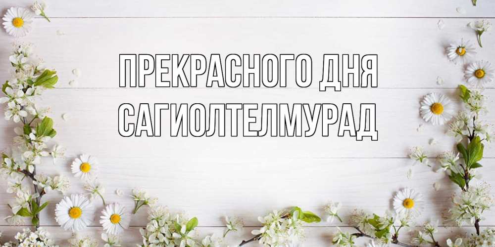 Открытка  с именем. САГИОЛТЕЛМУРАД, Прекрасного дня  