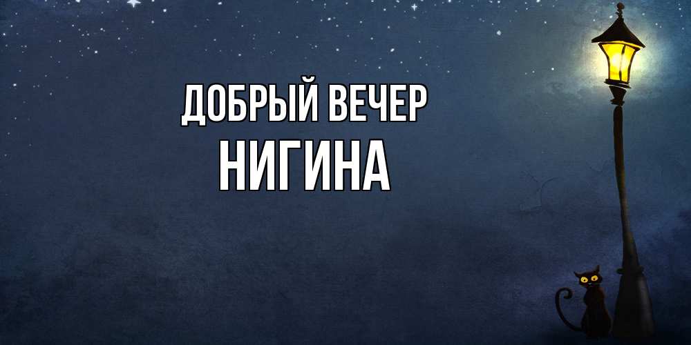Открытка  с именем. Нигина, Добрый вечер  