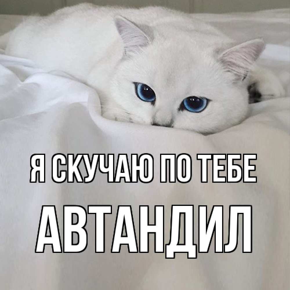 Открытка  с именем. Автандил, Я скучаю по тебе  