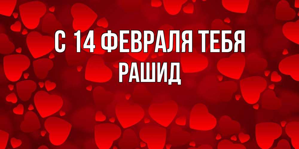 Открытка  с именем. Рашид, С 14 февраля тебя  