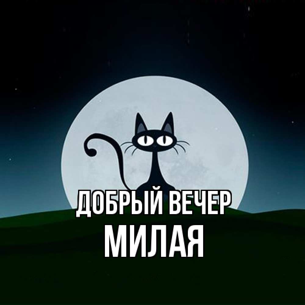 Открытка  с именем. Милая, Добрый вечер  