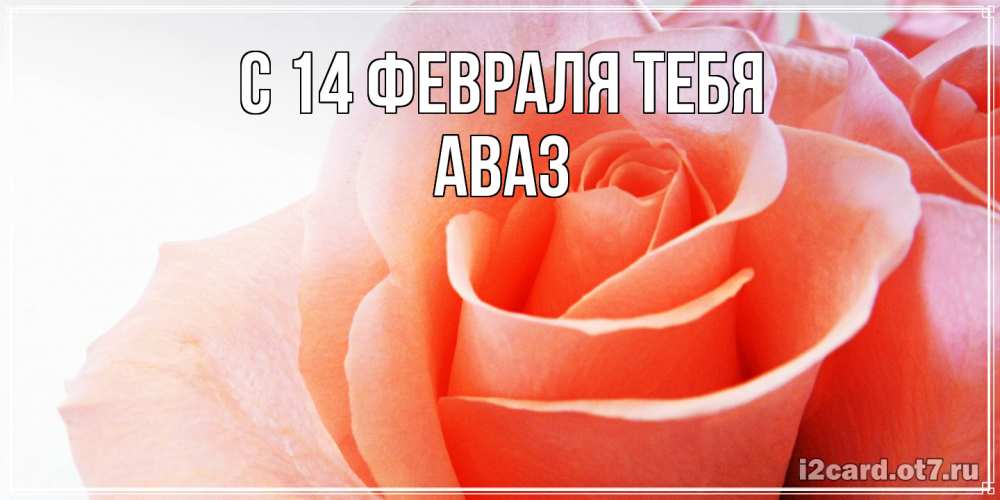 Открытка  с именем. Аваз, С 14 февраля тебя  