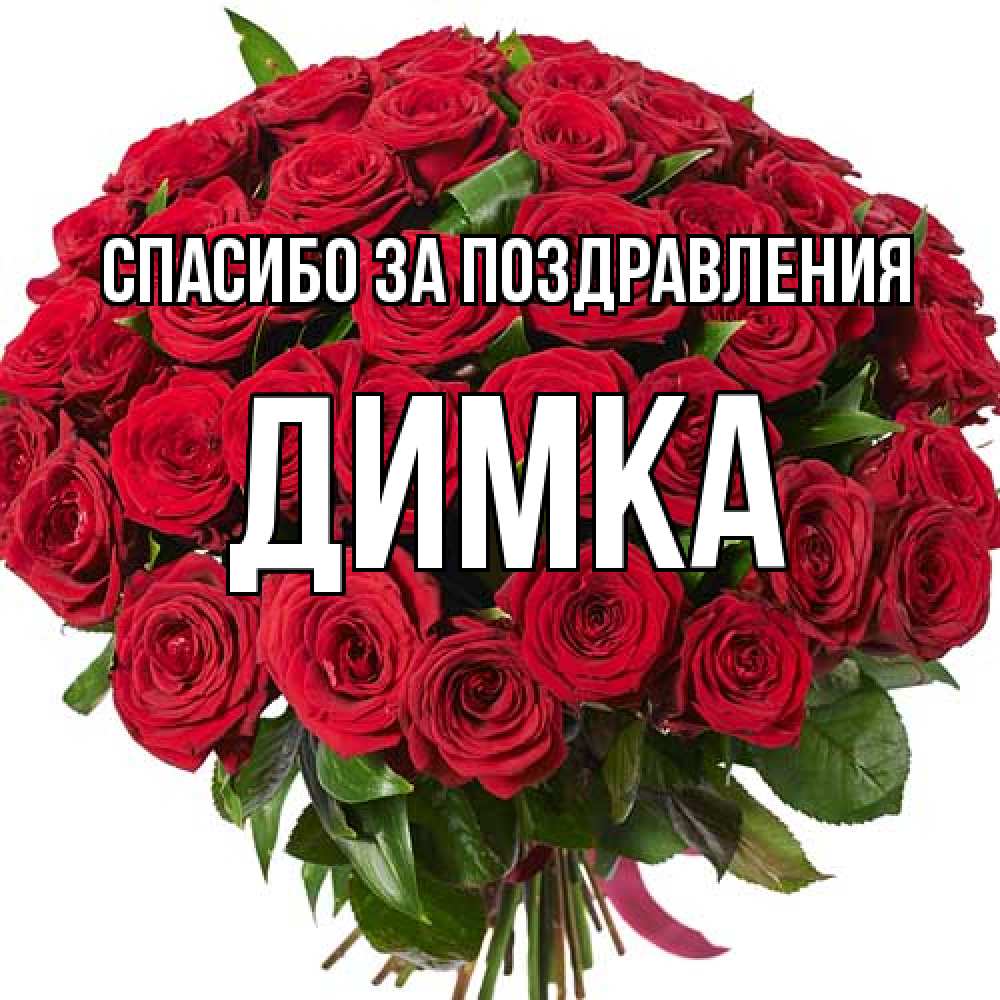 Открытка  с именем. ДИМКА, Спасибо за поздравления  