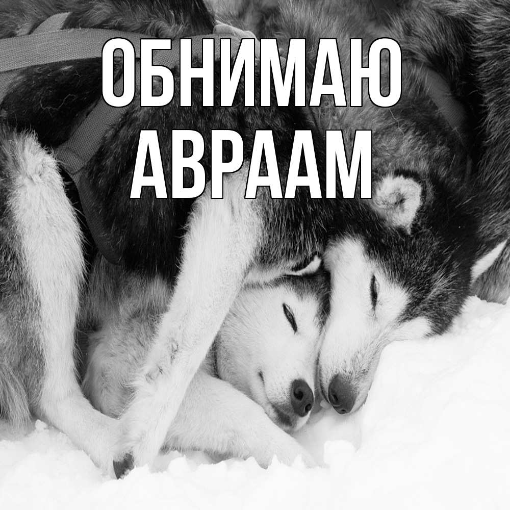 Открытка  с именем. Авраам, Обнимаю  