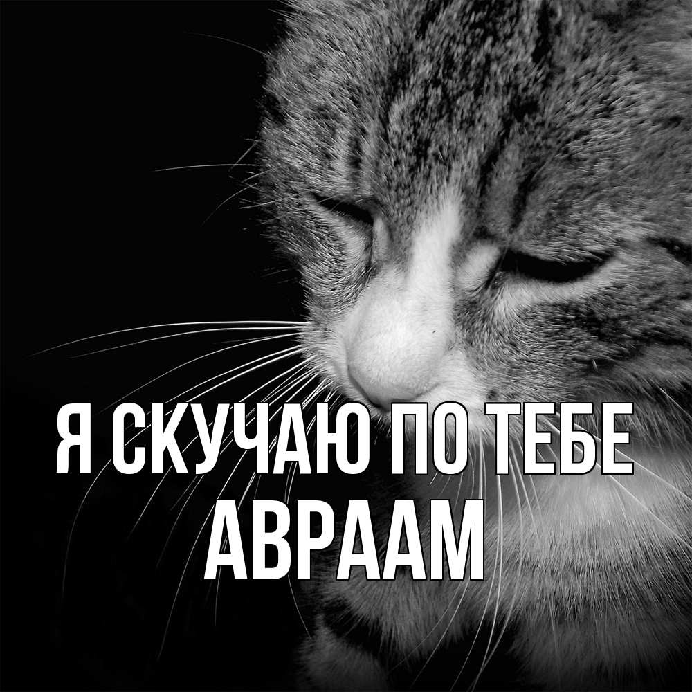 Открытка  с именем. Авраам, Я скучаю по тебе  