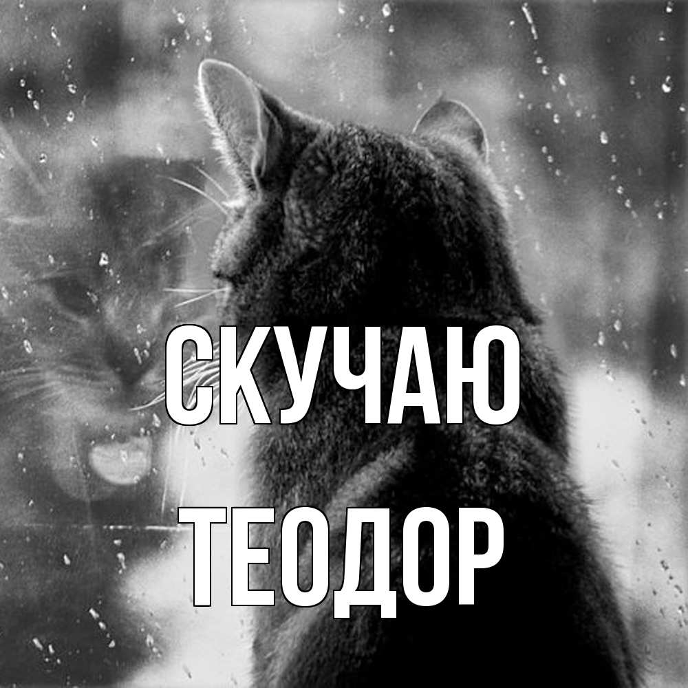 Открытка  с именем. Теодор, Скучаю  