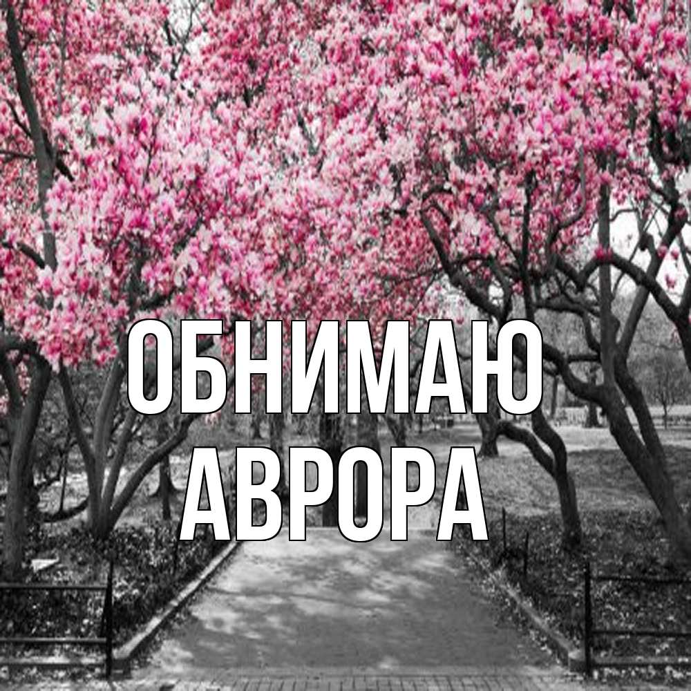 Открытка  с именем. Аврора, Обнимаю  