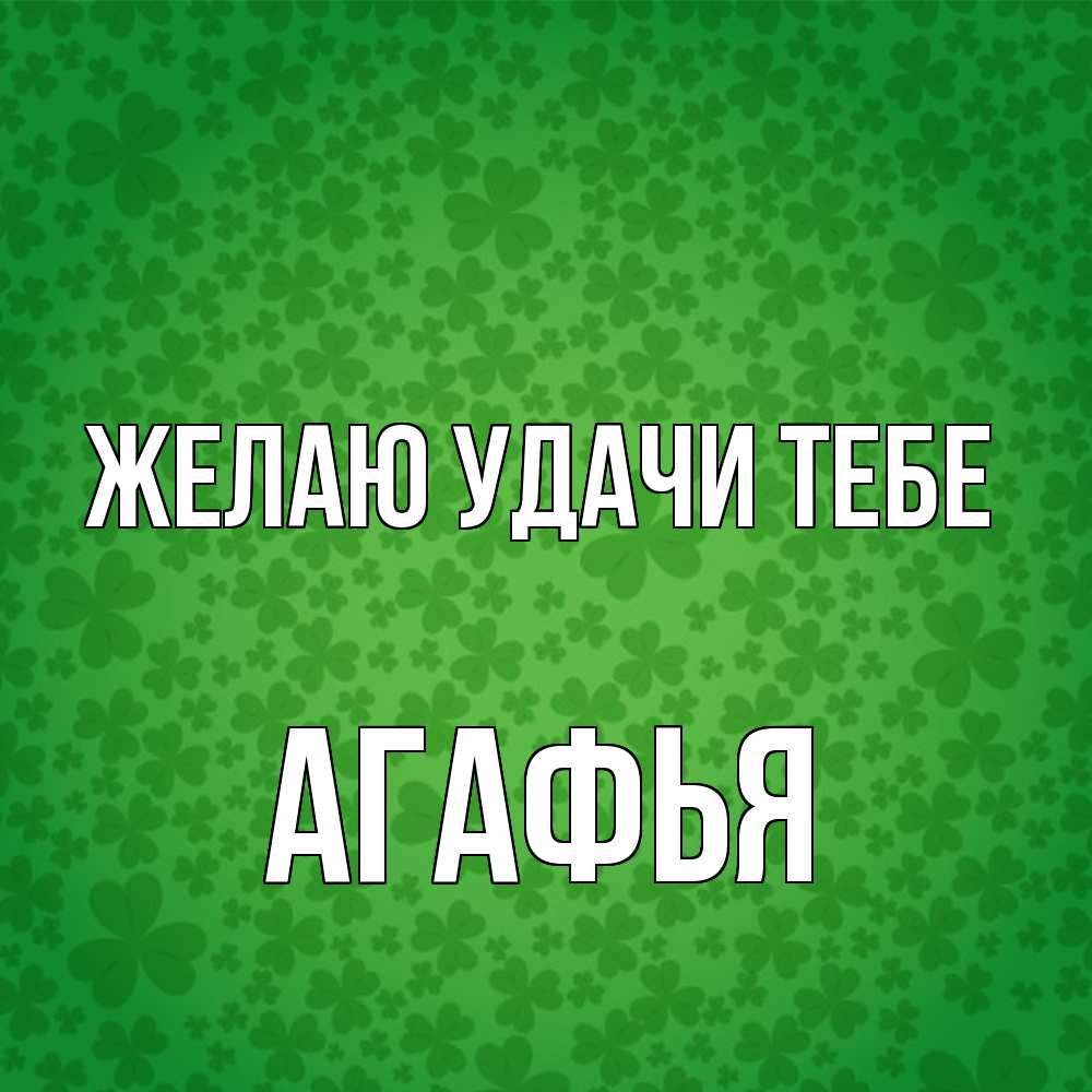 Открытка  с именем. Агафья, Желаю удачи тебе  