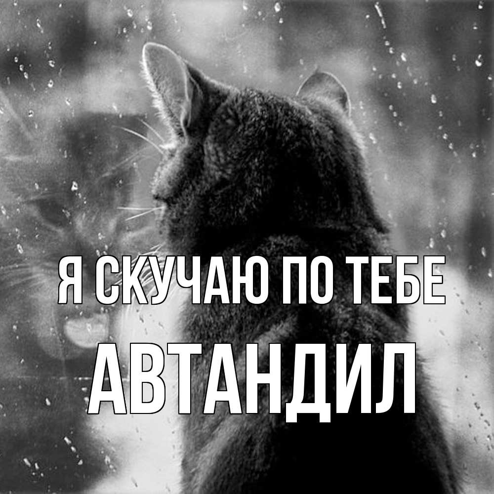 Открытка  с именем. Автандил, Я скучаю по тебе  