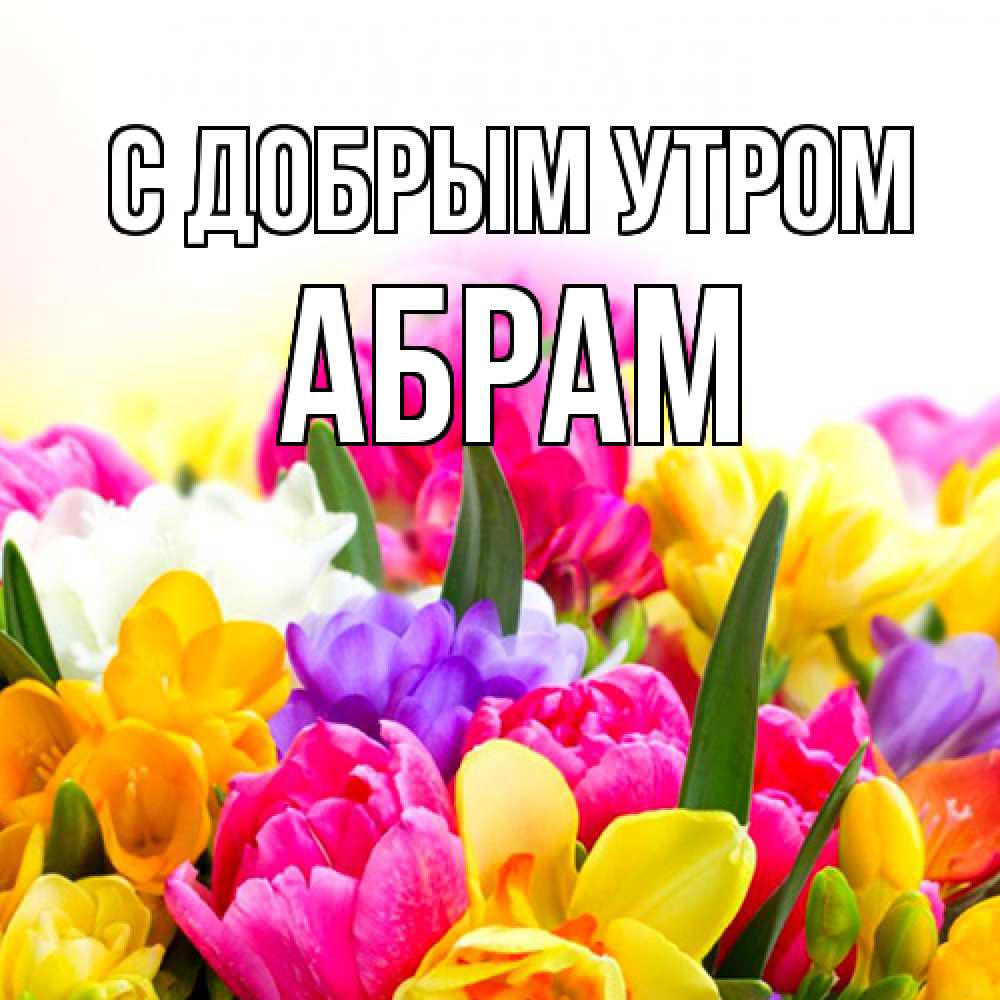 Открытка  с именем. Абрам, С добрым утром  