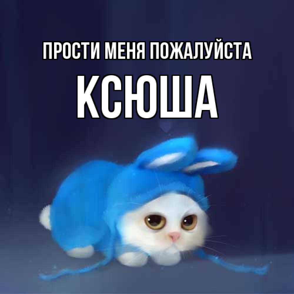 Открытка  с именем. Ксюша, Прости меня пожалуйста  