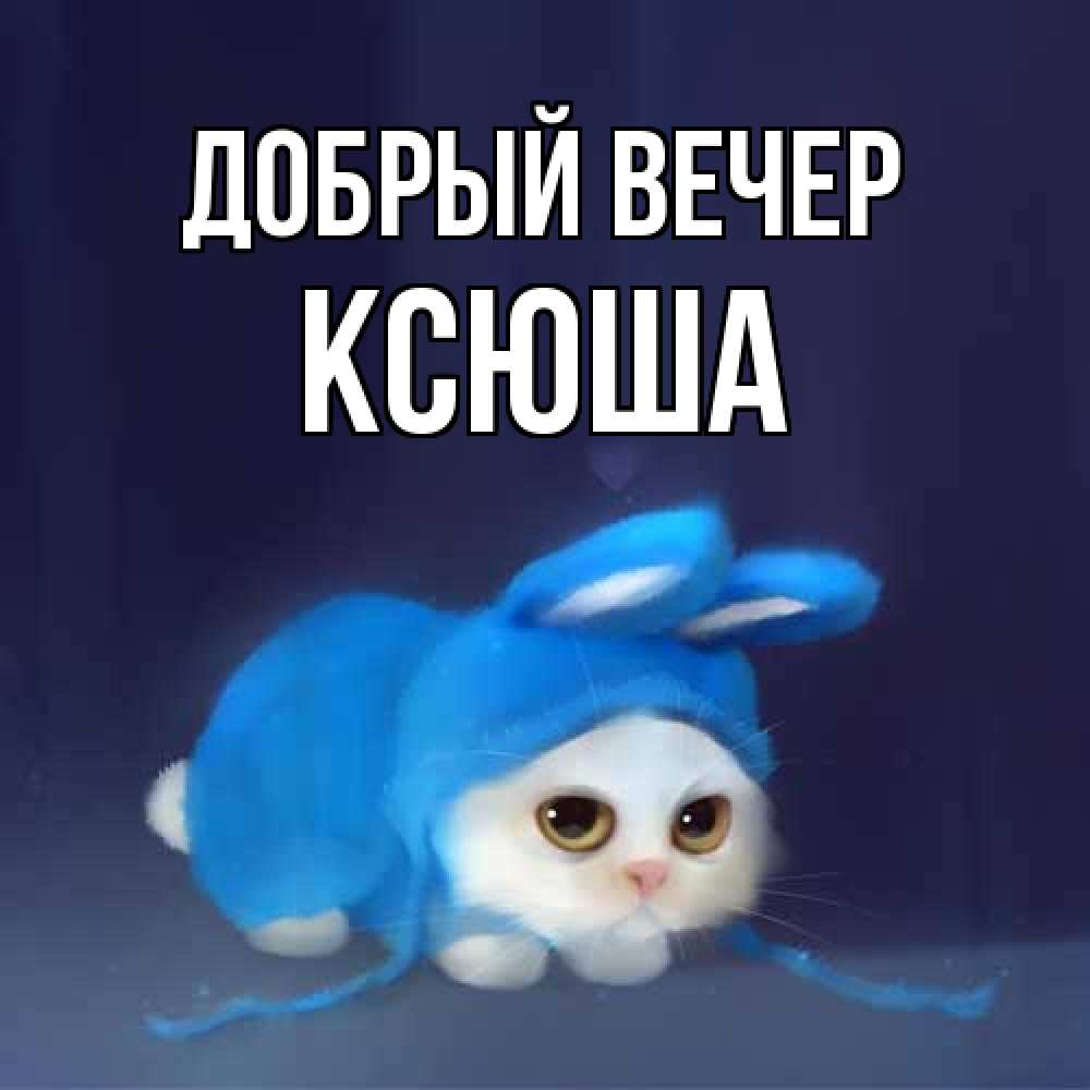 Открытка  с именем. Ксюша, Добрый вечер  