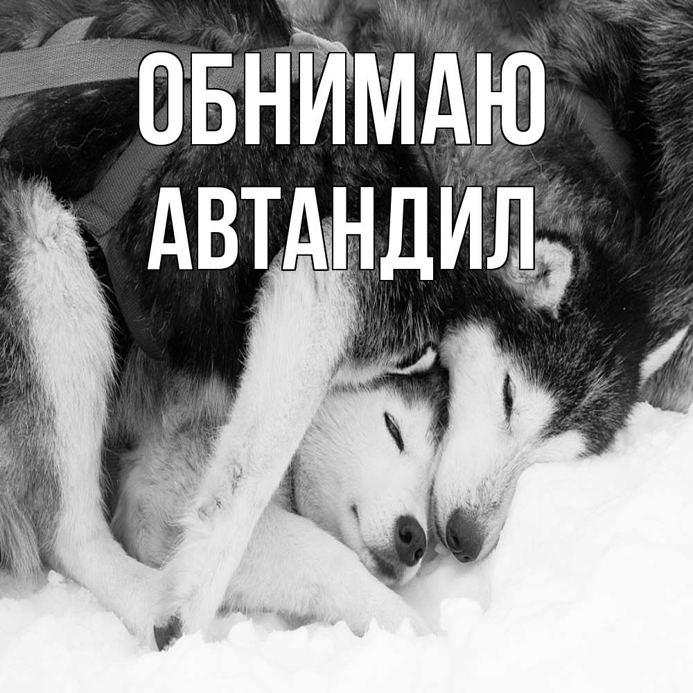 Открытка  с именем. Автандил, Обнимаю  