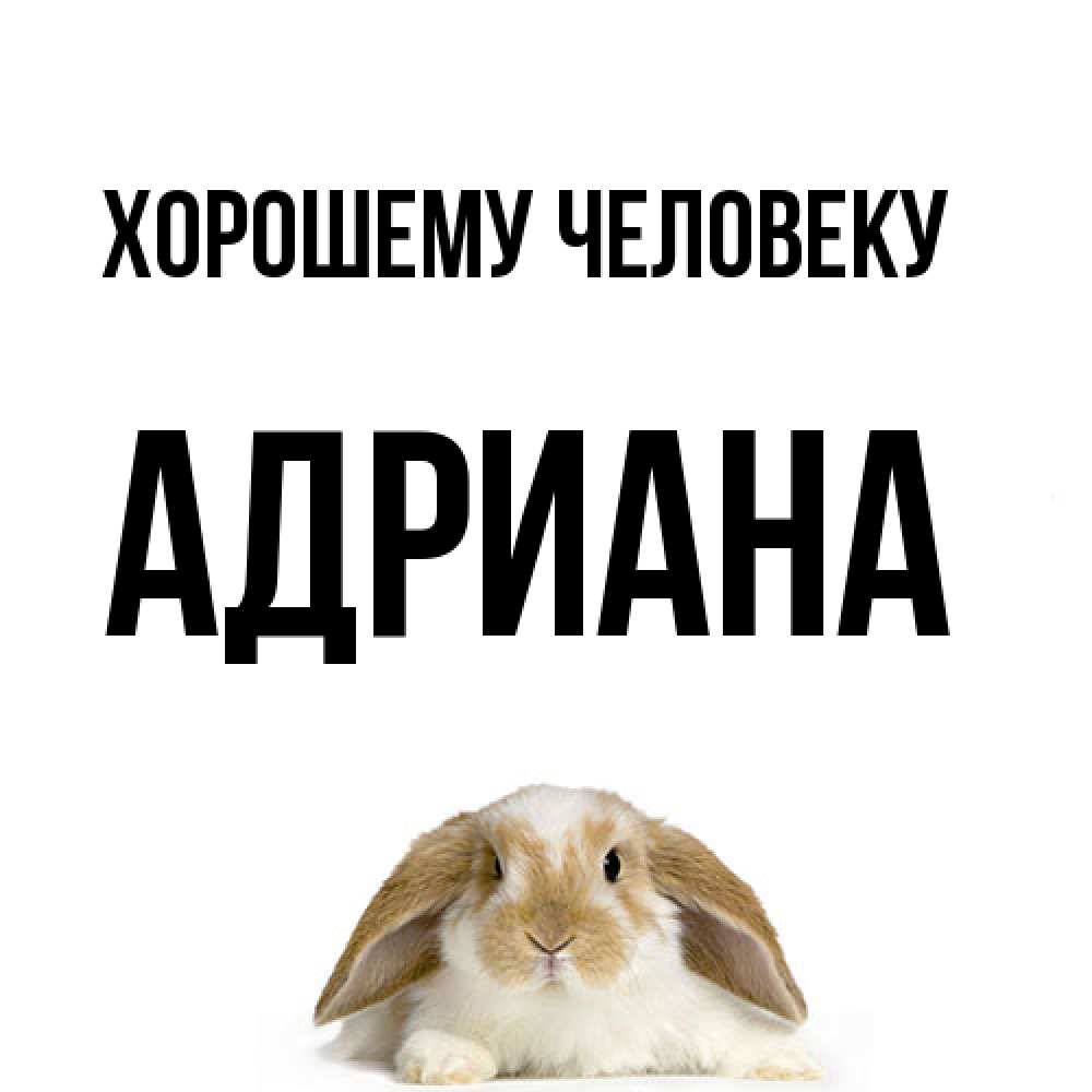 Открытка  с именем. Адриана, Хорошему человеку  