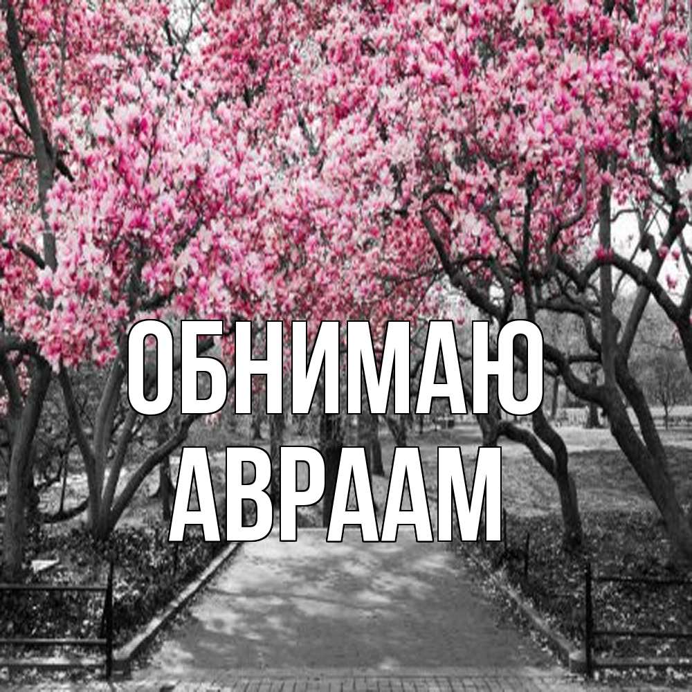 Открытка  с именем. Авраам, Обнимаю  