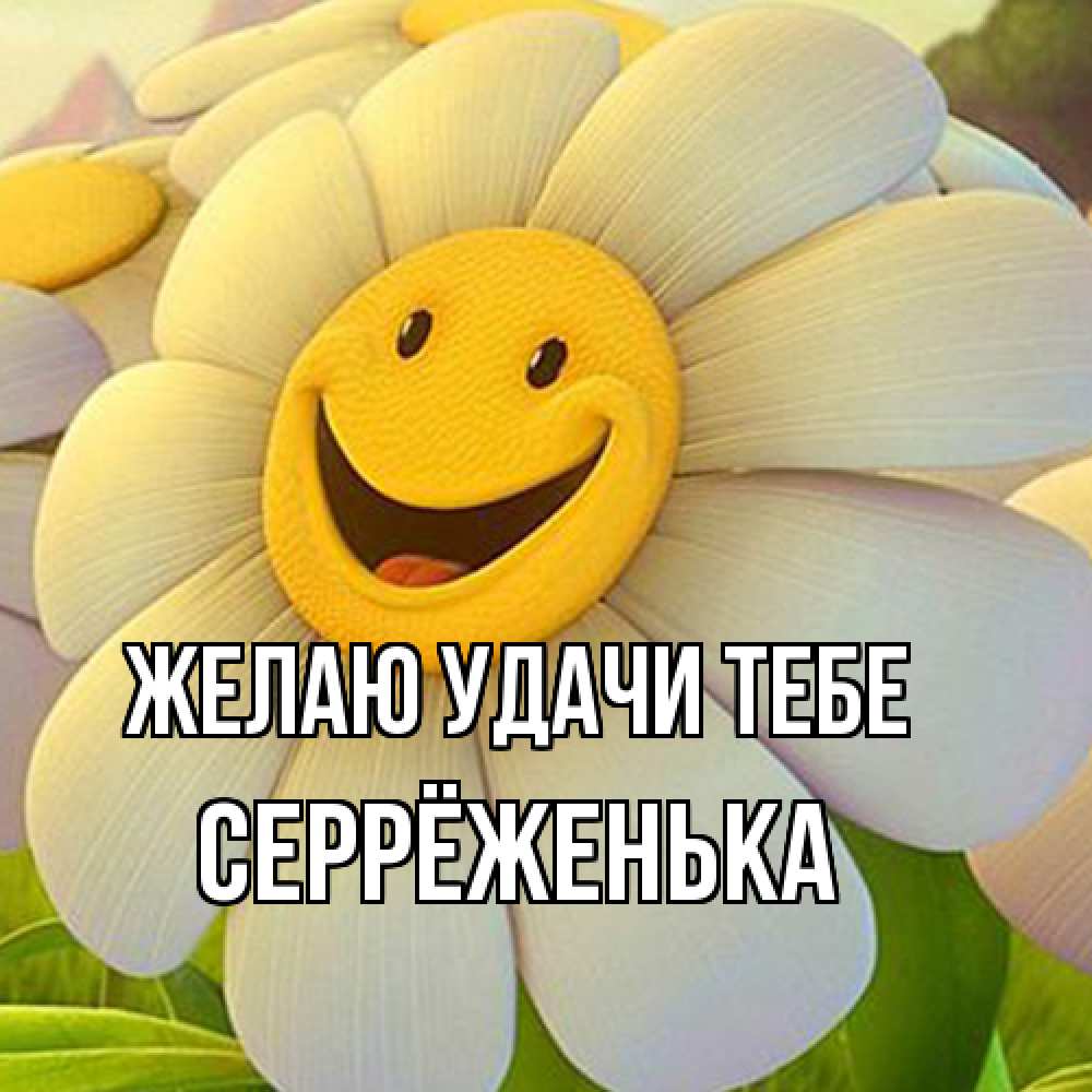 Открытка  с именем. Серрёженька, Желаю удачи тебе  