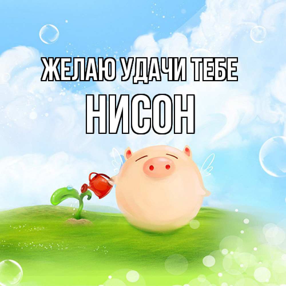 Открытка  с именем. Нисон, Желаю удачи тебе  