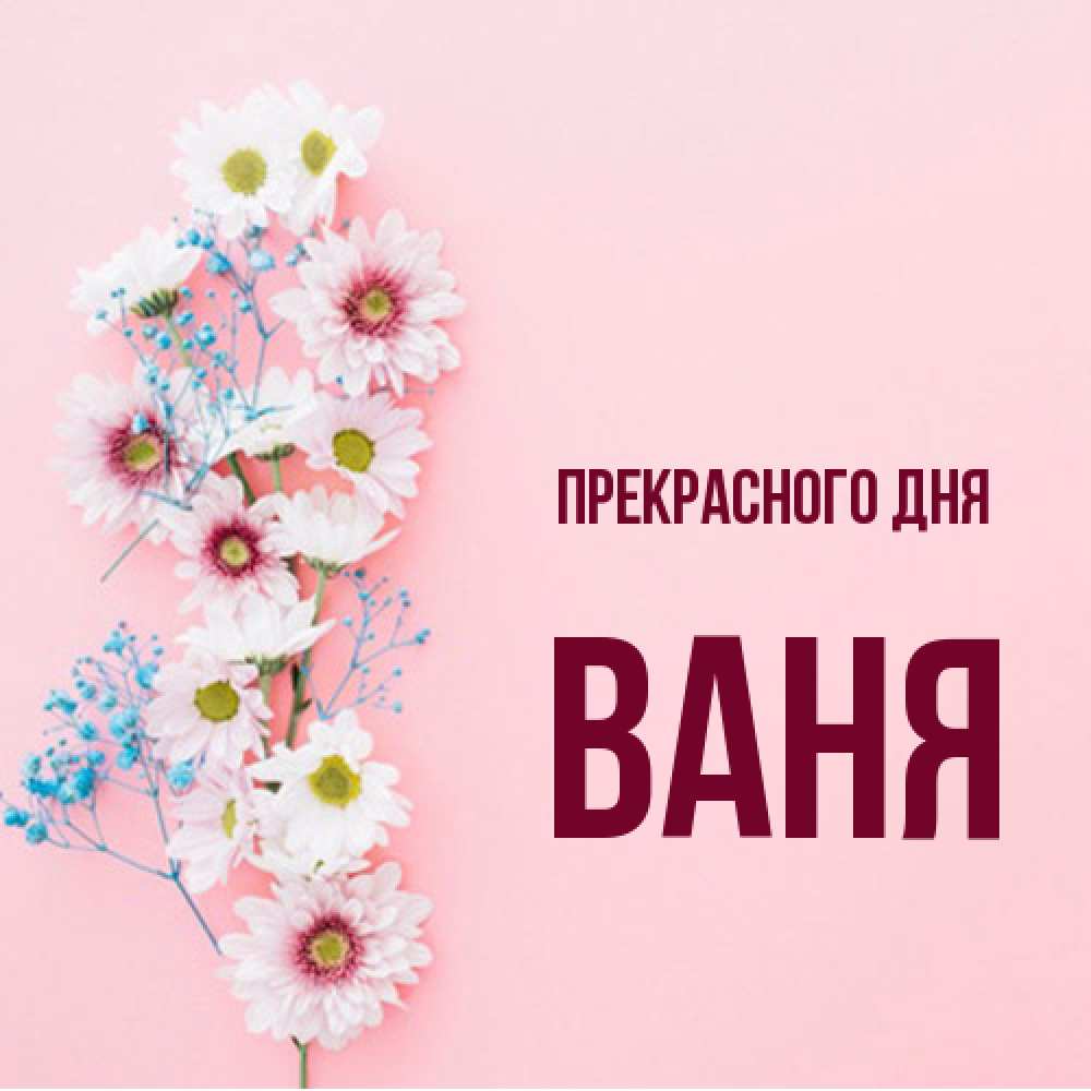 Открытка  с именем. ваня, Прекрасного дня  