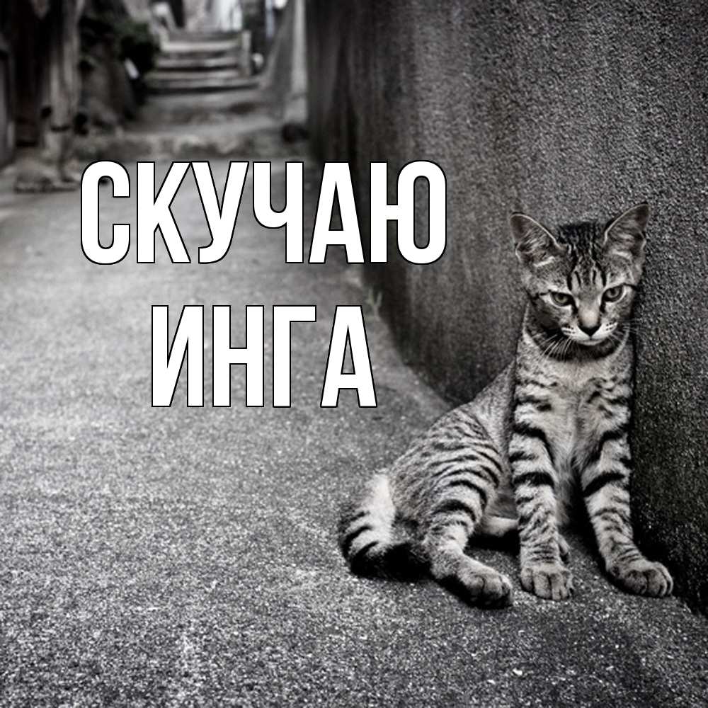 Открытка  с именем. Инга, Скучаю  