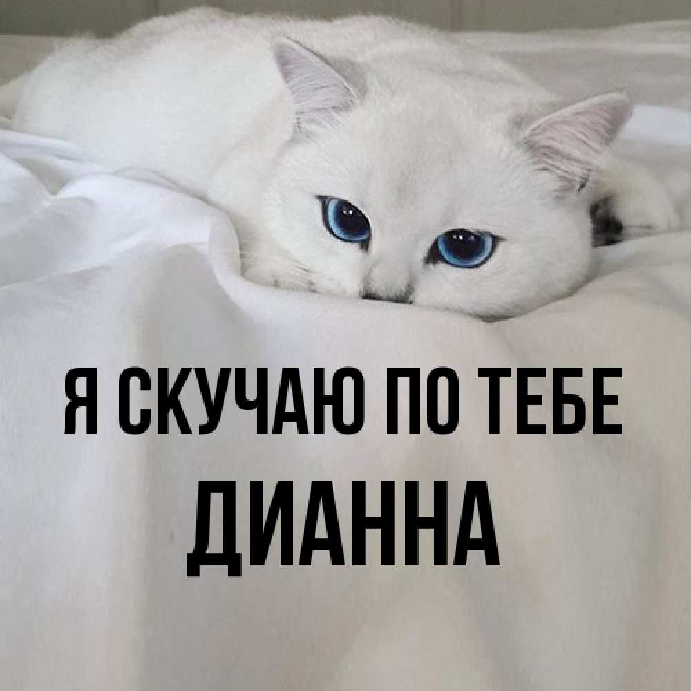 Открытка  с именем. Дианна, Я скучаю по тебе  